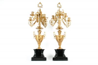 Mid 19th Century Gilt Bronze Five Arms Candelabra