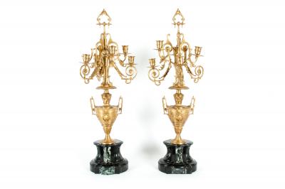 Mid 19th Century Gilt Bronze Five Arms Candelabra
