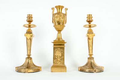 Mid 19th Century Gilt Bronze Three Piece Garniture Set