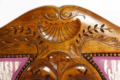 Mid 19th Century Hand Carved Mahogany Victorian Style Settee