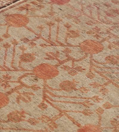 Mid 19th Century Handwoven Wool Vintage Khotan Rug