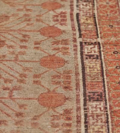 Mid 19th Century Handwoven Wool Vintage Khotan Rug