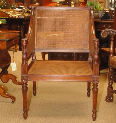 Mid 19th Century Large Caned Bergere Chair