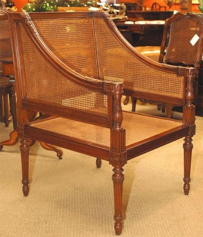 Mid 19th Century Large Caned Bergere Chair