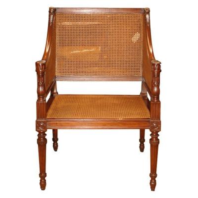Mid 19th Century Large Caned Bergere Chair
