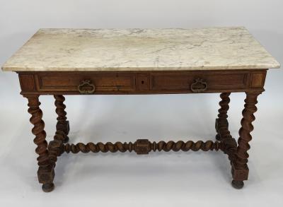Mid 19th Century Louis XIII Style Walnut Desk