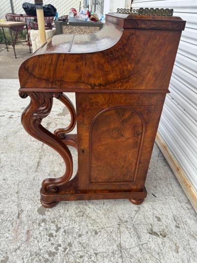 Mid 19th Century Victorian Burlwood Pop Up Davenport