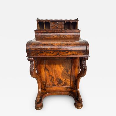 Mid 19th Century Victorian Burlwood Pop Up Davenport