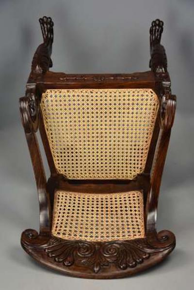 Mid 19th century Anglo Indian carved padouk open armchair