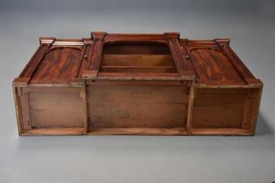 Mid 19th century mahogany breakfront bookcase with Gothic influence