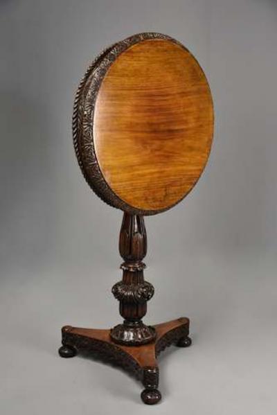 Mid 19thc Anglo Indian padouk circular tilt top occasional table