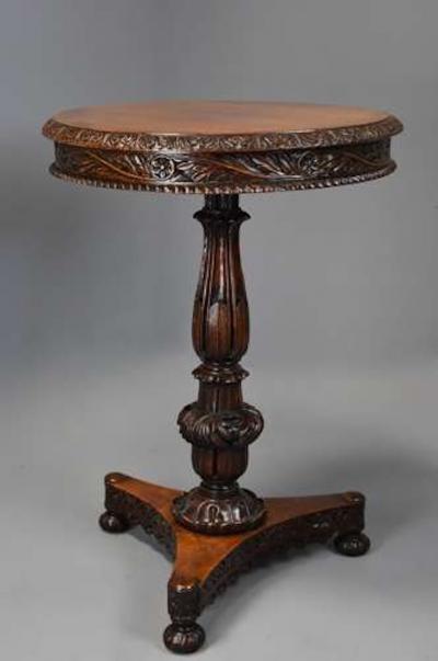 Mid 19thc Anglo Indian padouk circular tilt top occasional table