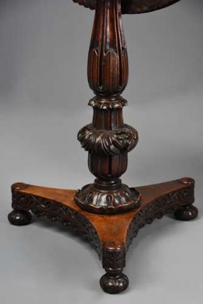 Mid 19thc Anglo Indian padouk circular tilt top occasional table