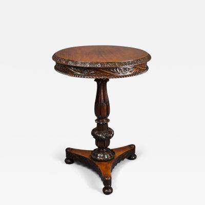 Mid 19thc Anglo Indian padouk circular tilt top occasional table