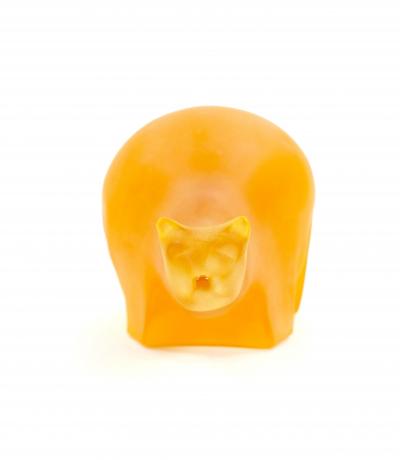 Mid 20th Century Amber Orange Decorative Sculpture Of A Bear
