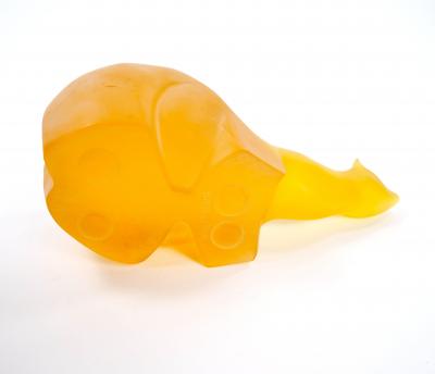 Mid 20th Century Amber Orange Decorative Sculpture Of A Bear