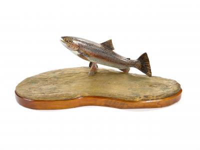 Mid 20th Century Art Deco Gilt Bronze Sculpture of Three Fish Gilt Splint