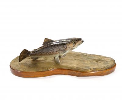 Mid 20th Century Art Deco Gilt Bronze Sculpture of Three Fish Gilt Splint
