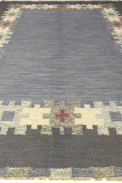 Mid 20th Century Blue Gray Swedish Rug by Ingegert Silow Woven I S