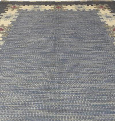 Mid 20th Century Blue Gray Swedish Rug by Ingegert Silow Woven I S