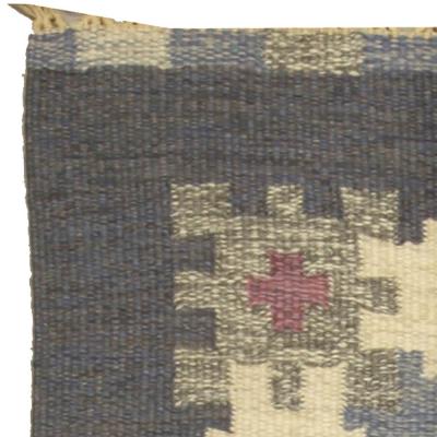 Mid 20th Century Blue Gray Swedish Rug by Ingegert Silow Woven I S