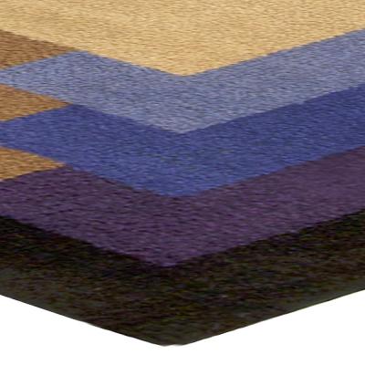 Mid 20th Century Bold French Art Deco Handmade Wool Rug