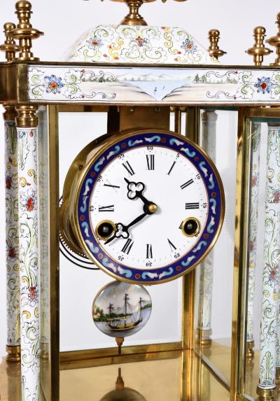 Mid 20th Century Brass Frame Mantel Clock