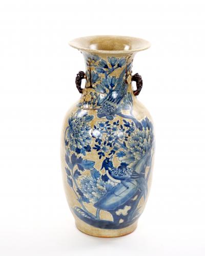 Mid 20th Century Chinese Porcelain Vase With Phoenix and Floral Motifs