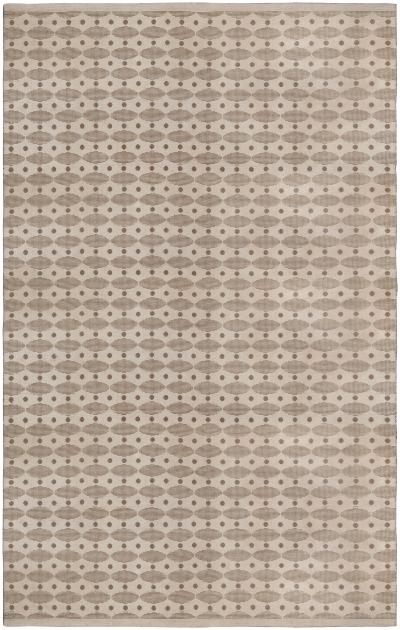 Mid 20th Century Dots and Ovals Brown Beige Swedish Flat Weave Wool Rug