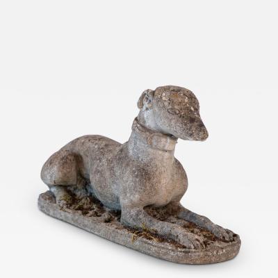 Mid 20th Century English Reconstituted Stone Whippet or Greyhound Dog