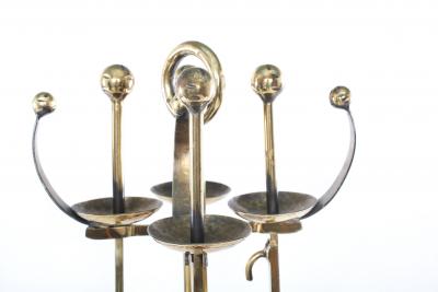 Mid 20th Century European Brass Fireplace Tool Accessories