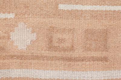 Mid 20th Century Finnish Geometric Brown Beige and Yellow Wool Rug