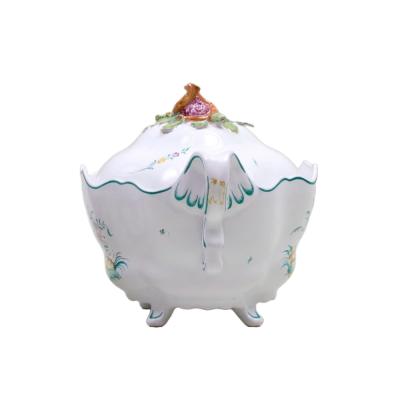 Mid 20th Century French Faience Covered Tureen by S gries Moustiers