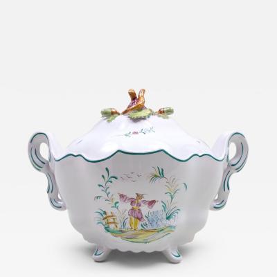 Mid 20th Century French Faience Covered Tureen by S gries Moustiers