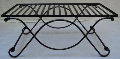 Mid 20th Century French Iron and Glass Cocktail Table Stamped NAV