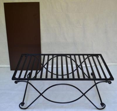 Mid 20th Century French Iron and Glass Cocktail Table Stamped NAV