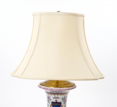 Mid 20th Century French Porcelain Urn Shaped Table Lamps Gilt Gold Accents
