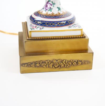 Mid 20th Century French Porcelain Urn Shaped Table Lamps Gilt Gold Accents