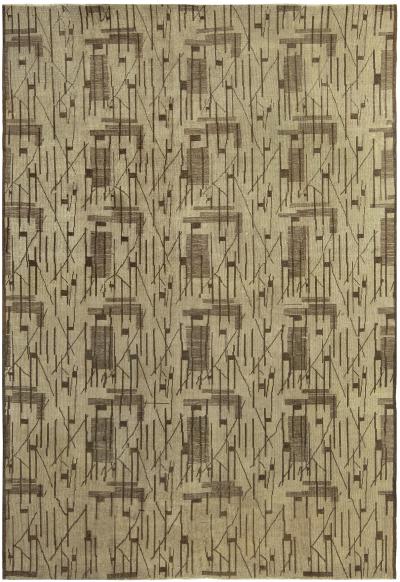 Mid 20th Century Geometric European Rug in Neutral Colors