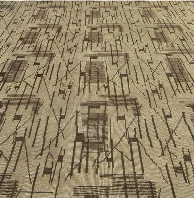 Mid 20th Century Geometric European Rug in Neutral Colors