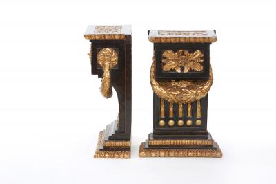 Mid 20th Century Gilt Bronze Pedestal Side Tables