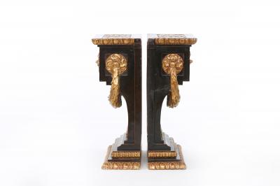 Mid 20th Century Gilt Bronze Pedestal Side Tables