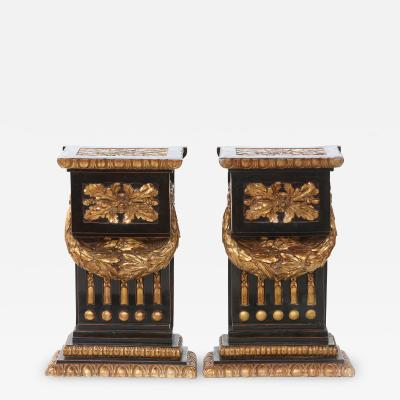 Mid 20th Century Gilt Bronze Pedestal Side Tables