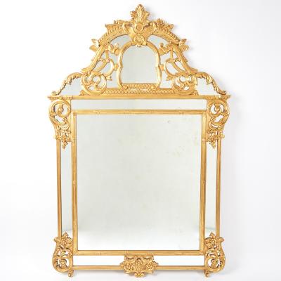 Mid 20th Century Giltwood Regency Style Mantel Hanging Wall Mirror