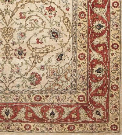 Mid 20th Century Handwoven Turkish Silk Hereke Rug