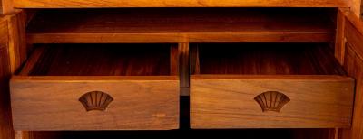 Mid 20th Century Heavily Hand Carved Wood Cocktail Bar Cabinet