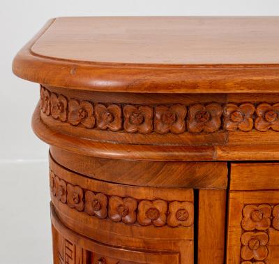 Mid 20th Century Heavily Hand Carved Wood Cocktail Bar Cabinet