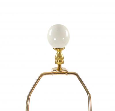 Mid 20th Century Italian Art Deco Porcelain Table Lamps Gilt Brass Accents