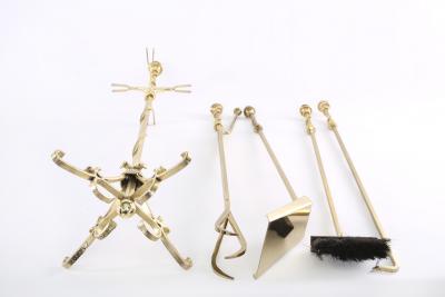 Mid 20th Century Italian Brass Fireplace Tool Set