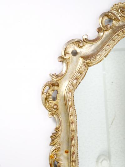 Mid 20th Century Italian Rococo Style Carved Giltwood Wall Mirror